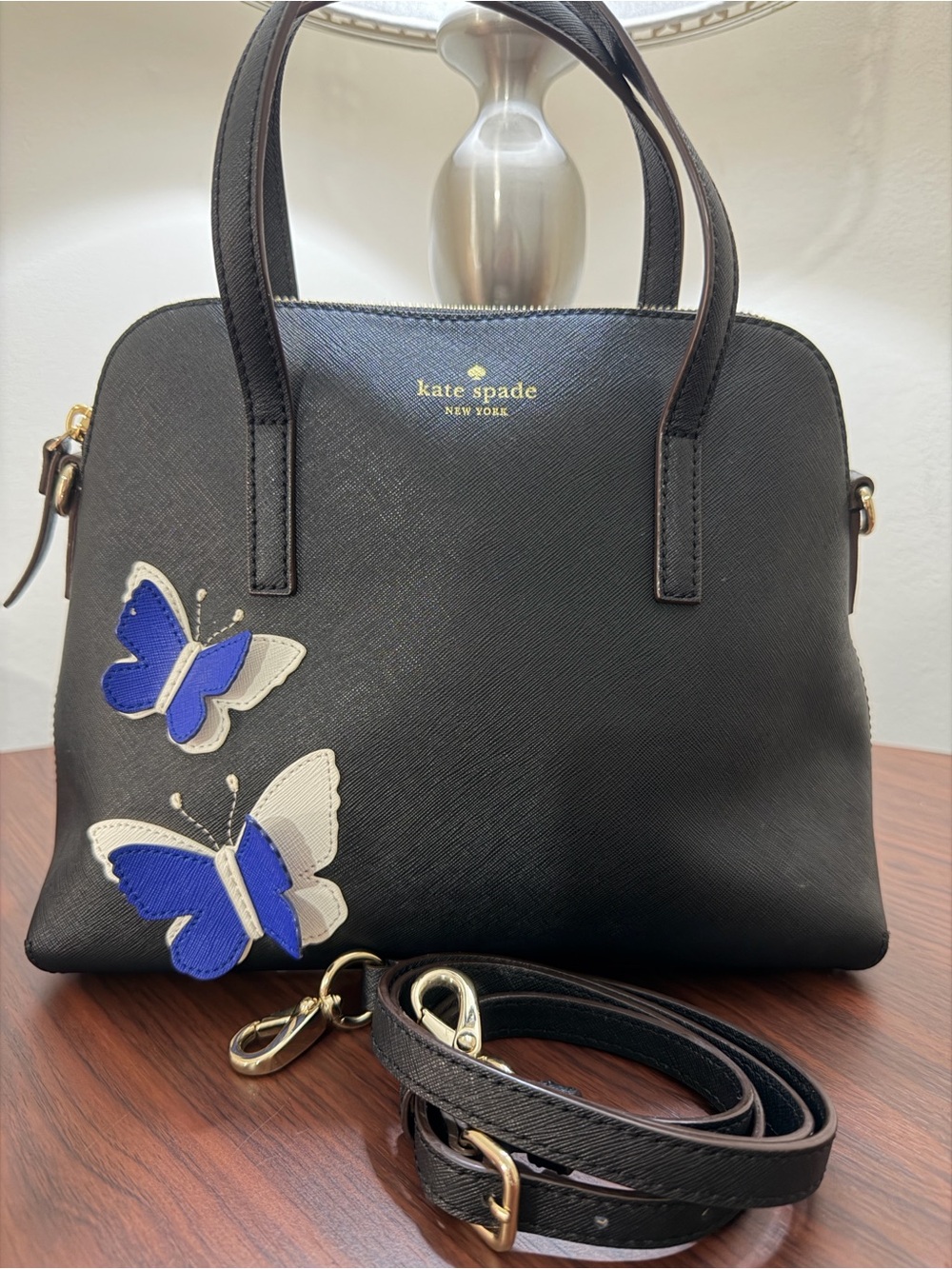 Kate Spade 3D Butterfly Lottie Satchel Crossbody Purse